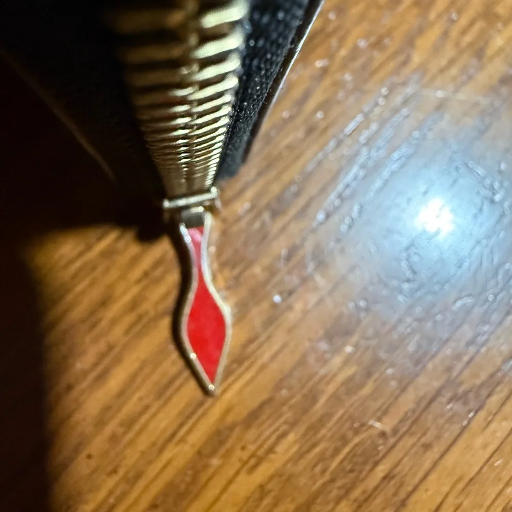 Christian Louboutin Red and Gold Zipper Wallet - Picture 5 of 14
